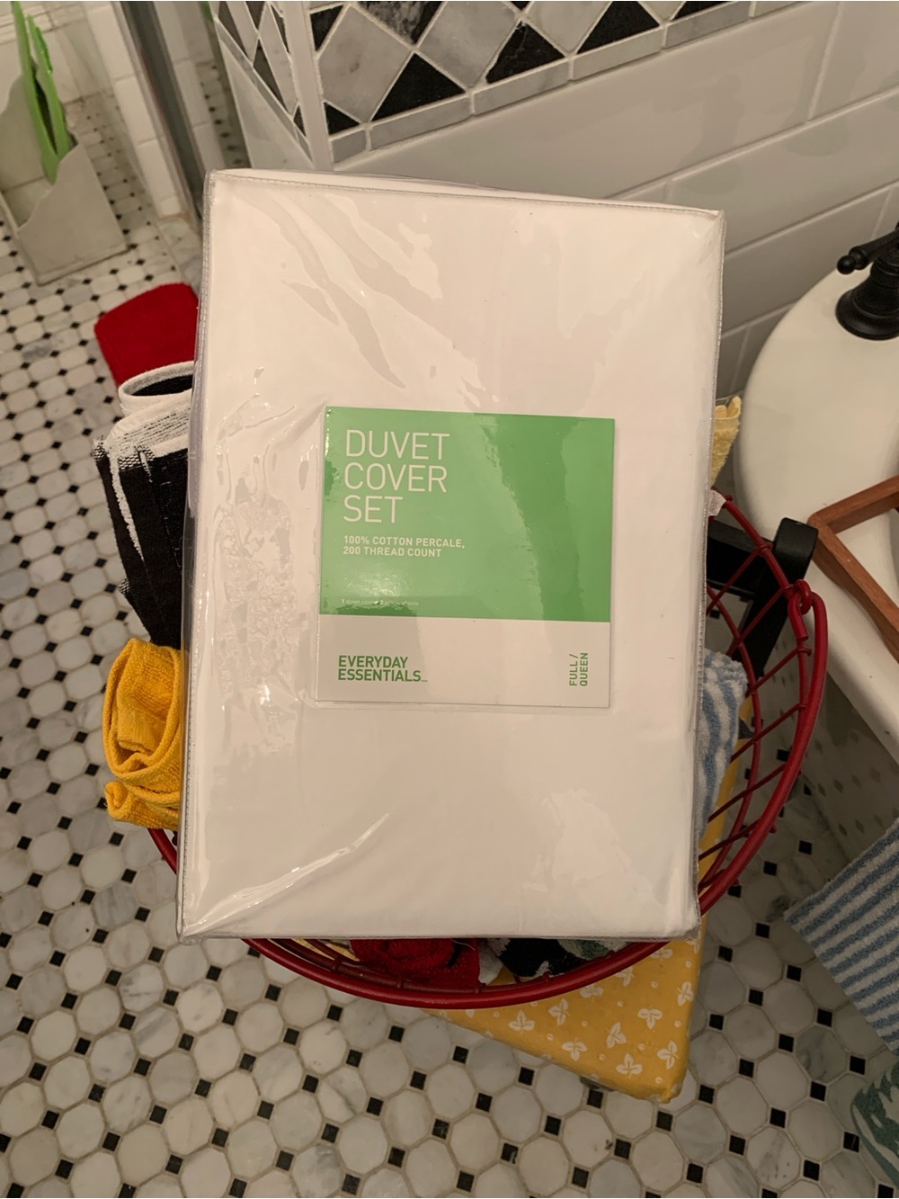 White Cotton Percale Full/Queen Duvet Cover Set